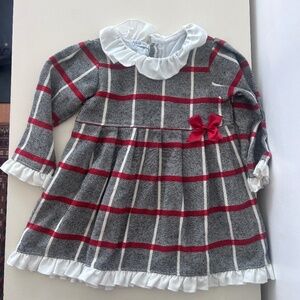 Juliana Girls Red And Black Checked Dress With Red Bow size 4